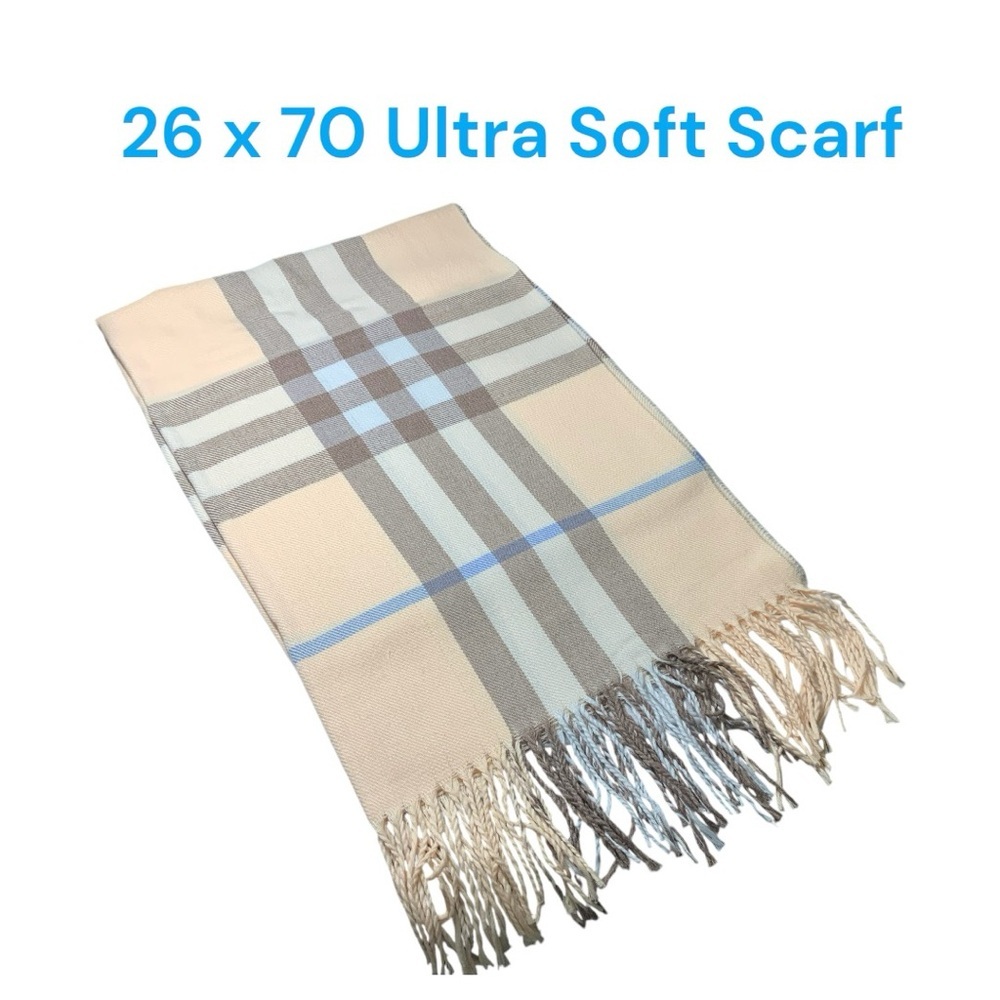 🔥 Ultra Soft Thin Warm Fashion Plaid Scarf 26 x 70